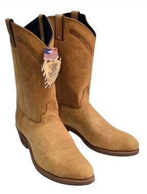 Abilene Rocky Ridge Western Pull On Leather Work Boots Safety Toe Rugged 13Wide
